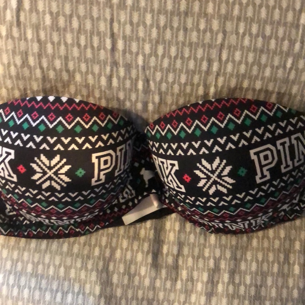 Pink holiday Strapless bra